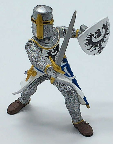 Papo White Knight with Sword - Front View