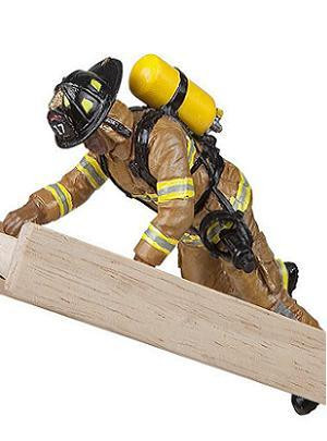 Papo Fireman in Yellow Fire Fighting Suit in Climbing Ladder Pose