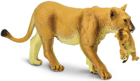 Safari Ltd. Lioness with Cub Figure - Front Angle View