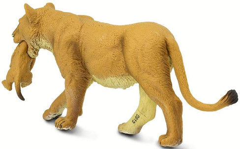 Safari Ltd. Lioness with Cub Figure - Rear Angle View