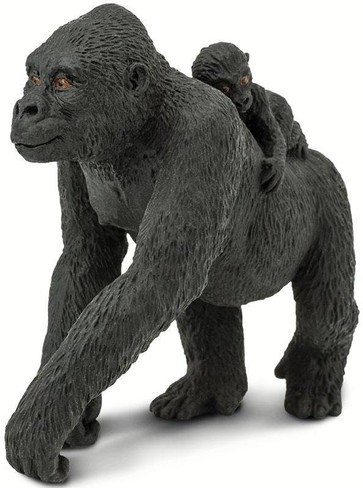Safari Ltd. - Wildlife Collection - Lowland Gorilla with Baby - Front Angle View