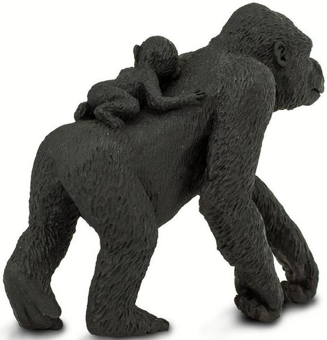 Safari Ltd. - Wildlife Collection - Lowland Gorilla with Baby - Rear Angle View