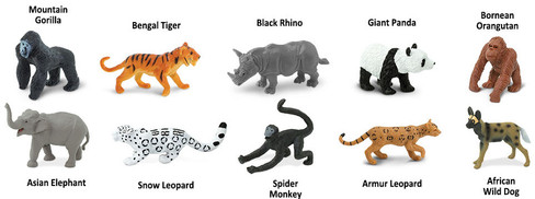 Safari Ltd Endangered Species  - Land Toob - Contents Picture