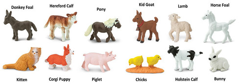 Safari Ltd. Toy Figure - Farm Babies Toob- Contents Picture
