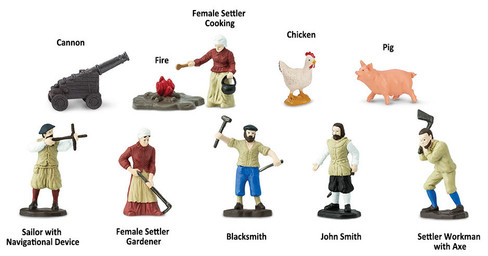 Safari Ltd. Toy Figure - Jamestown Settlers Toob- Contents Picture