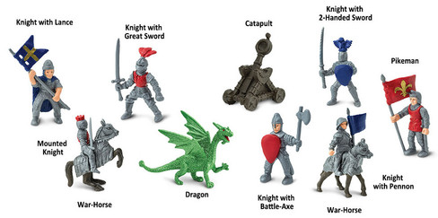 Safari Ltd. Toy Figure - Knights and Dragons Toob- Contents Picture