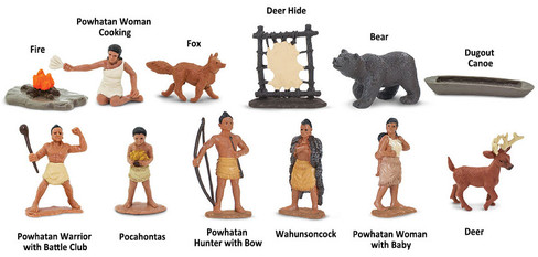 Safari Ltd. Toy Figure - Powhatan Indians Toob- Contents Picture