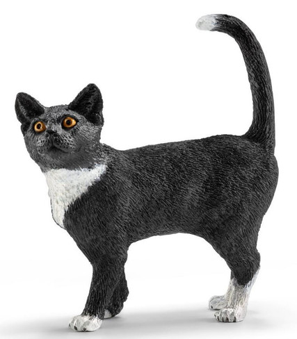 Schleich Tuxedo Cat Standing #13770 - hero image