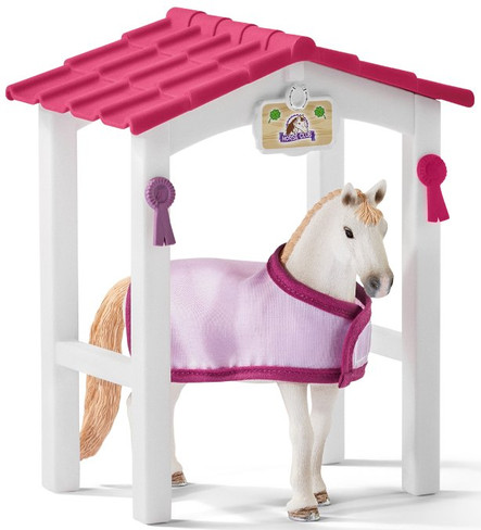 Schleich Horse Stall with Lusitano Mare - Horse Playing View