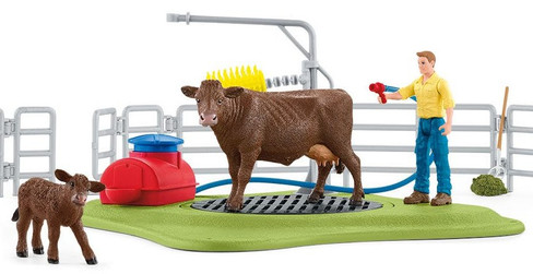 Schleich Toy Farm Life Playset - Happy Cow Wash
