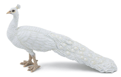 Papo White Peacock #51192 - ivory plumage - Manufacturer Image side view