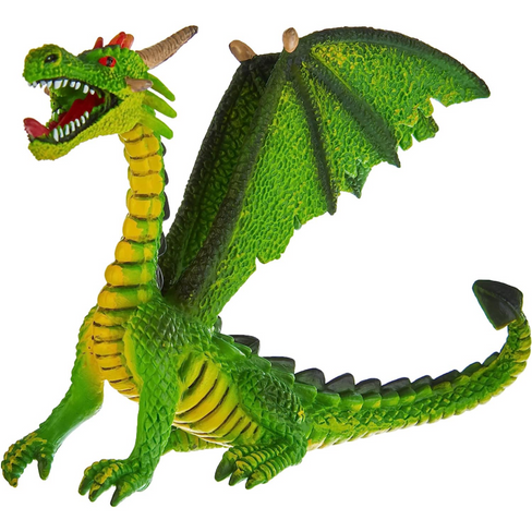 Bullyland Green Dragon Sitting #75993 Manufacturer Picture left side View