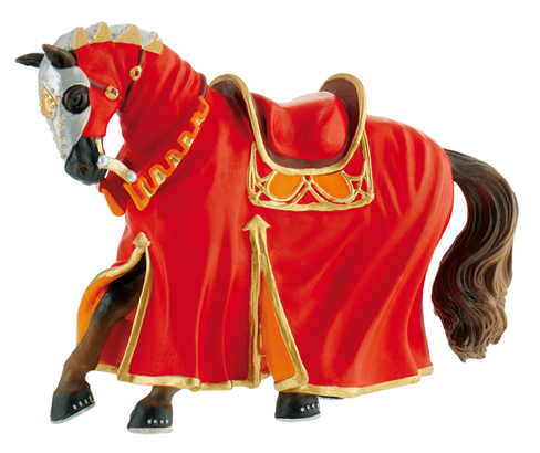 Bullyland Tournament Horse in Red #80768 Manufacturer Picture side View