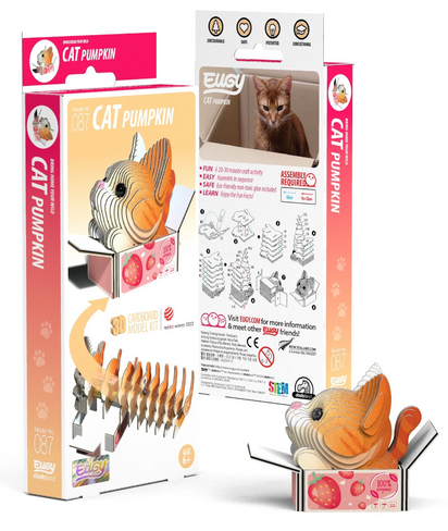 EUGY Orange Tabby Cat Pumpkin 3D Puzzle #087 - Package image