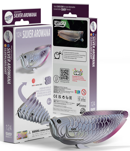 EUGY Silver Arowana 3D Puzzle #124 - box view