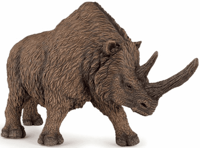 Papo Woolly Rhinoceros with Double Curved Horns