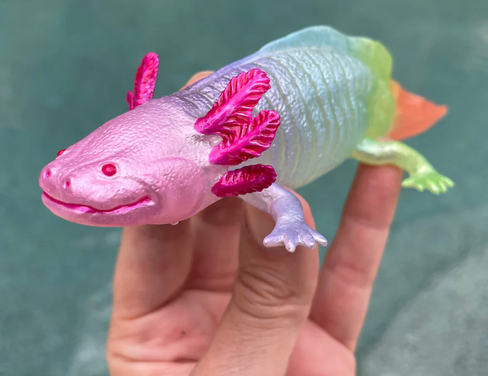 Safari Ltd. Rainbow Axolotl #110487 - Manufacturer Image - in hand